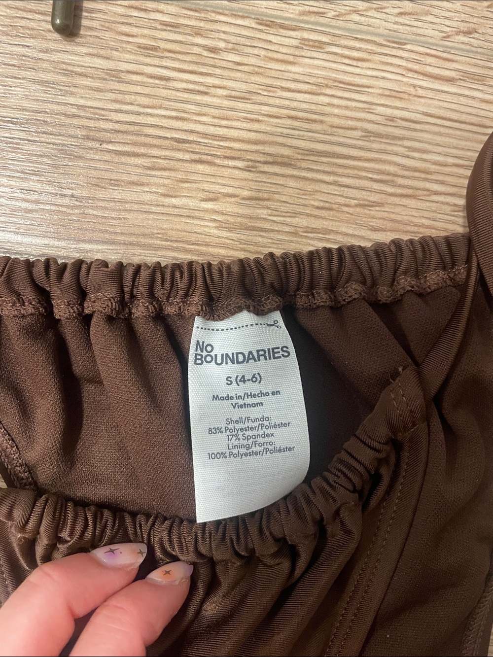 No Boundaries Brown Halter Tie Bikini Set - Picture 2 of 3